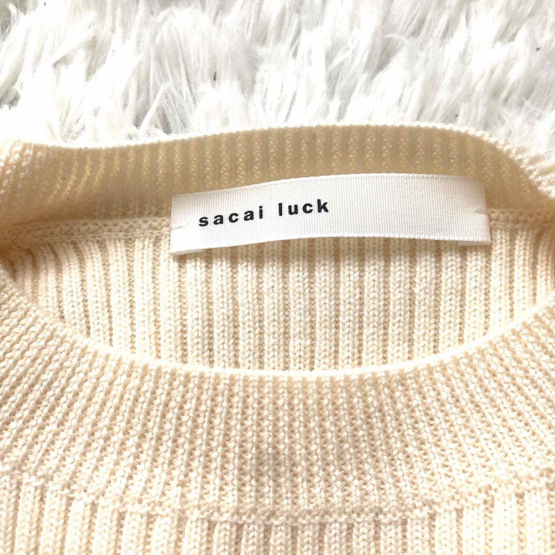 sacai luck(サカイラック)のサカイラック　異素材ワンピース　リブニット レディースのワンピース(ひざ丈ワンピース)の商品写真