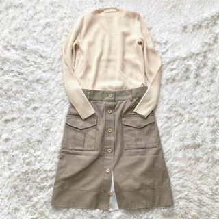 サカイラック(sacai luck)のサカイラック　異素材ワンピース　リブニット(ひざ丈ワンピース)