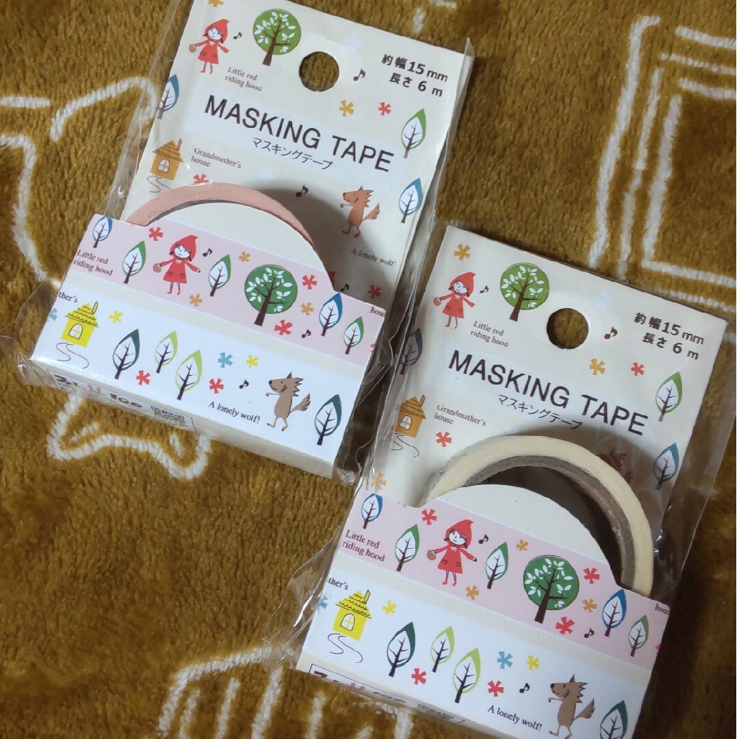 マスキングテープ マステ 赤ずきん 15mm幅 インテリア/住まい/日用品の文房具(テープ/マスキングテープ)の商品写真