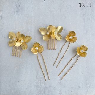 No.11　ブライダル　結婚式　ヘアアクセサリー　ヘアピン　髪飾り　ヘッドドレス(ヘッドドレス/ドレス)