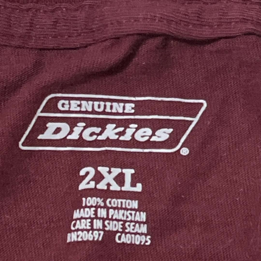 Dickies(ディッキーズ)のディッキーズ 半袖Tシャツ ロゴパッチ 胸ポケット レッド US古着 e95 メンズのトップス(Tシャツ/カットソー(半袖/袖なし))の商品写真