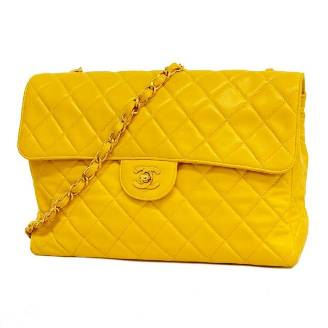 CHANEL(シャネル)の★SALE 【4ib2156】シャネル ショルダーバッグ/マトラッセ/チェーンショルダー/ラムスキン/イエロー/ゴールド金具 【中古】 レディース レディースのバッグ(ショルダーバッグ)の商品写真