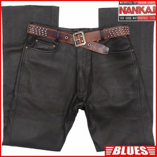 NANKAI ナンカイ レザーパンツ 本革 メンズ XL W34 黒NS258(装備/装具)