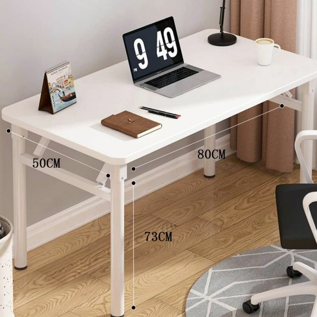 【色: 白い】SUPRUIS 折りたたみデスク 完成品 組立不要 テーブル 会議 インテリア/住まい/日用品のオフィス家具(オフィス/パソコンデスク)の商品写真