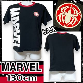 【MARVEL/130】BIGロゴ&スパイダープリントTシャツ