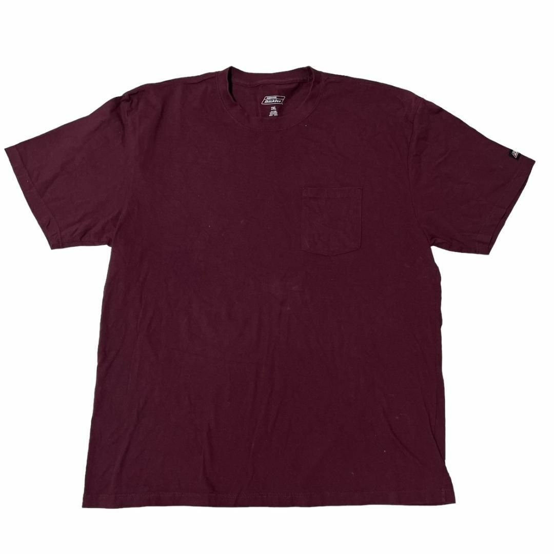 Dickies(ディッキーズ)のディッキーズ 半袖Tシャツ ロゴパッチ 胸ポケット レッド US古着 e96 メンズのトップス(Tシャツ/カットソー(半袖/袖なし))の商品写真