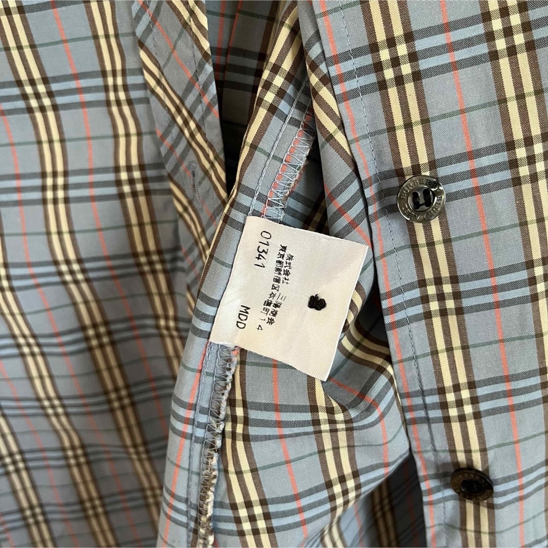 BURBERRY BLUE LABEL(バーバリーブルーレーベル)のBURBERRY バーバリーブルーレーベル　ノバチェックシャツ青　40 レディースのトップス(シャツ/ブラウス(長袖/七分))の商品写真