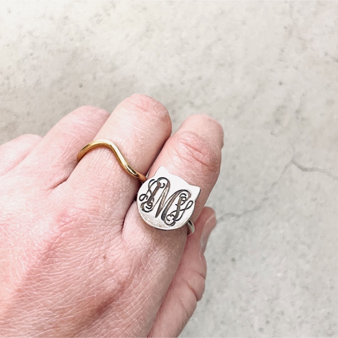 Ron Herman(ロンハーマン)のVintage Cat Face Initial Ring ネコ リング 指輪 レディースのアクセサリー(リング(指輪))の商品写真