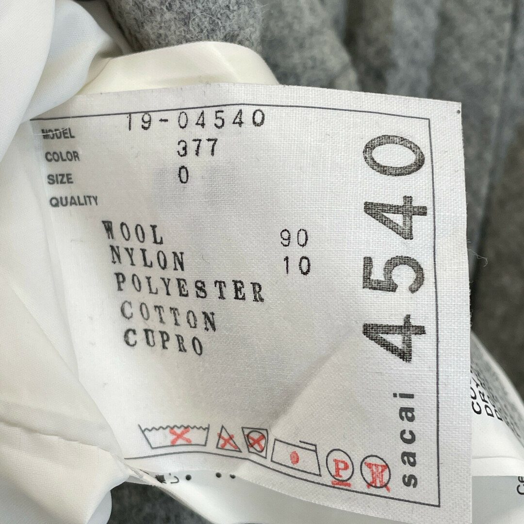 sacai(サカイ)のサカイ 19年製 グレー×ホワイト 切り替え プリーツスカート O レディースのスカート(その他)の商品写真