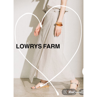 【LOWRYSFARM】麻ラップスカート　ベージュ　free