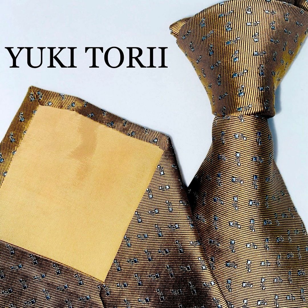 YUKI TORII INTERNATIONAL(ユキトリイインターナショナル)のYUKI TORII ユキトリイ　シルクネクタイ　高級　日本製　ダークベージュ メンズのファッション小物(ネクタイ)の商品写真