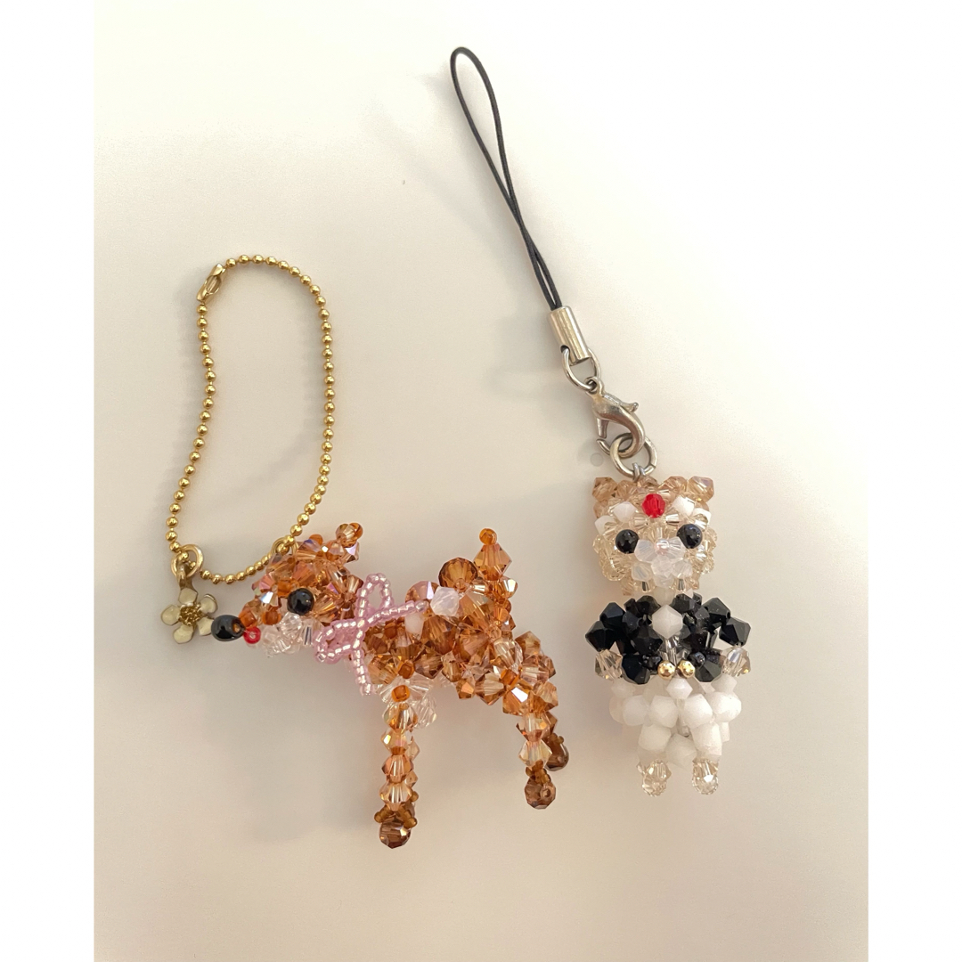 SWAROVSKI(スワロフスキー)のスワロフスキー　子鹿となめ猫チャーム エンタメ/ホビーのおもちゃ/ぬいぐるみ(キャラクターグッズ)の商品写真