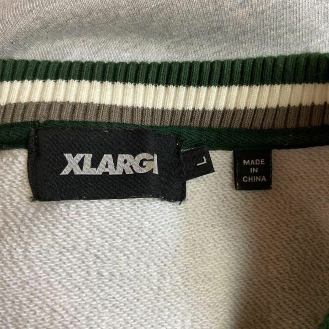 XLARGE(エクストララージ)の【可愛いリブライン◎】X-LARGEスウェット古着ビッグ刺繍ロゴ霜降りグレーL メンズのトップス(スウェット)の商品写真