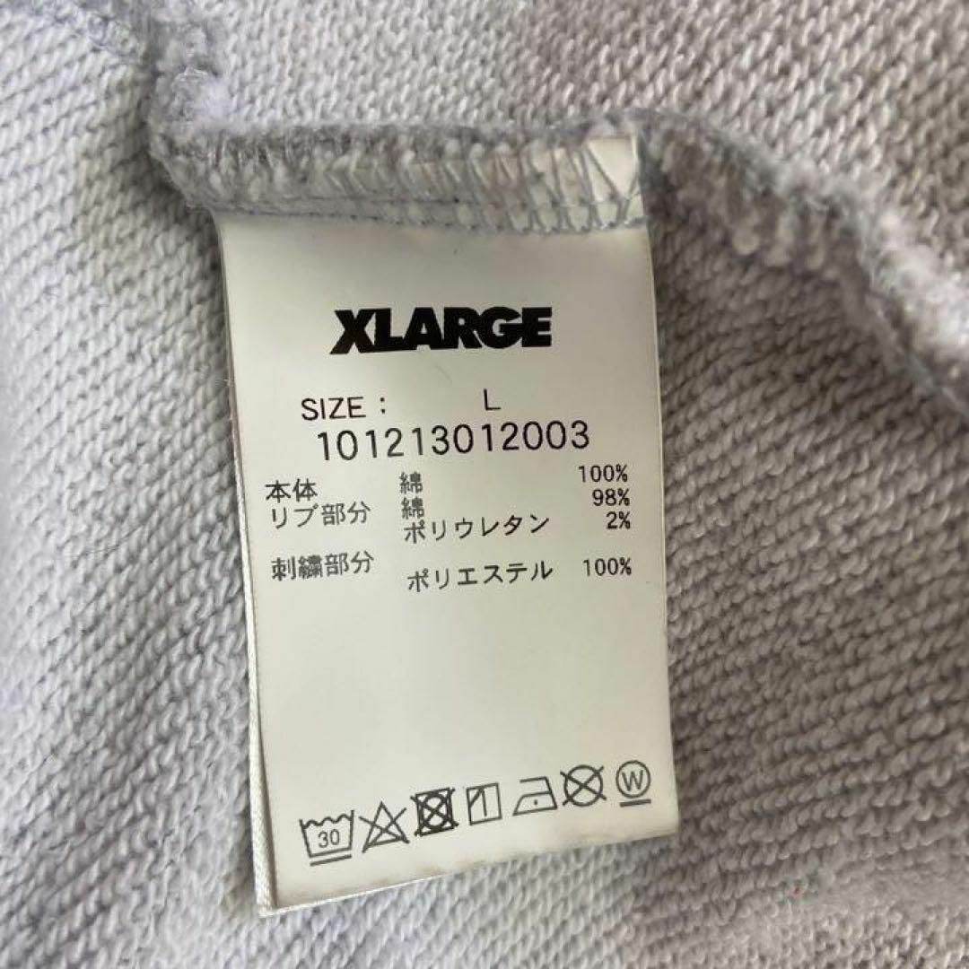 XLARGE(エクストララージ)の【可愛いリブライン◎】X-LARGEスウェット古着ビッグ刺繍ロゴ霜降りグレーL メンズのトップス(スウェット)の商品写真