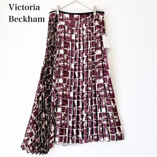 ヴィクトリアベッカム(Victoria Beckham)の新品 未使用 タグ付 ヴィクトリアベッカム ロングスカート プリーツ 総柄(ロングスカート)