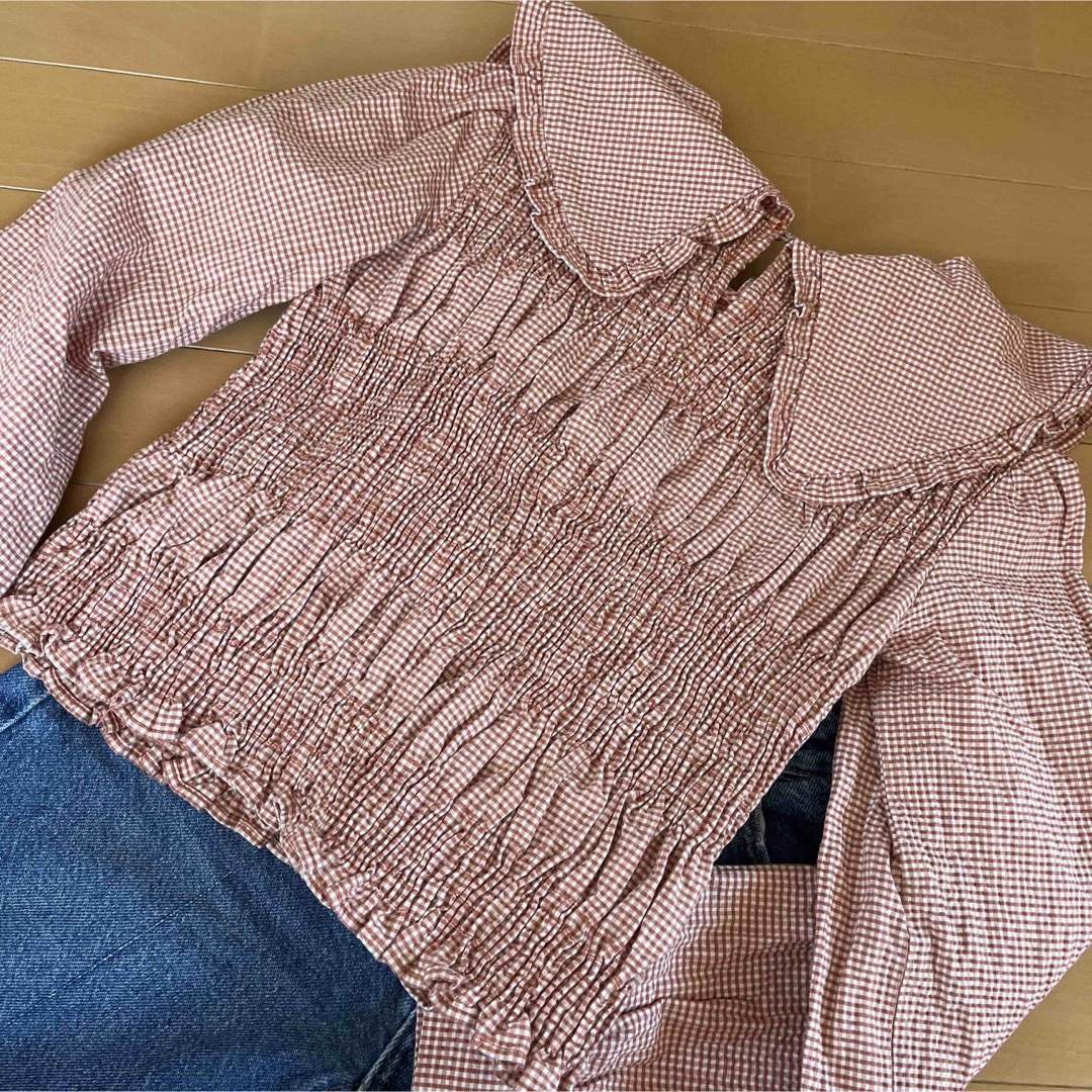 ZARA KIDS(ザラキッズ)のZARA kids♡襟付きチェックブラウス キッズ/ベビー/マタニティのキッズ服女の子用(90cm~)(ブラウス)の商品写真