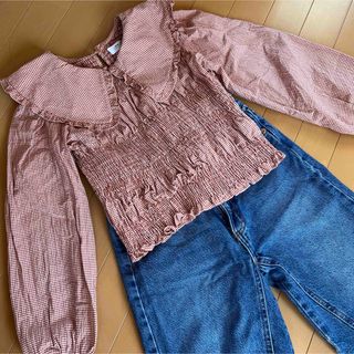 ZARA KIDS - ZARA kids♡襟付きチェックブラウス