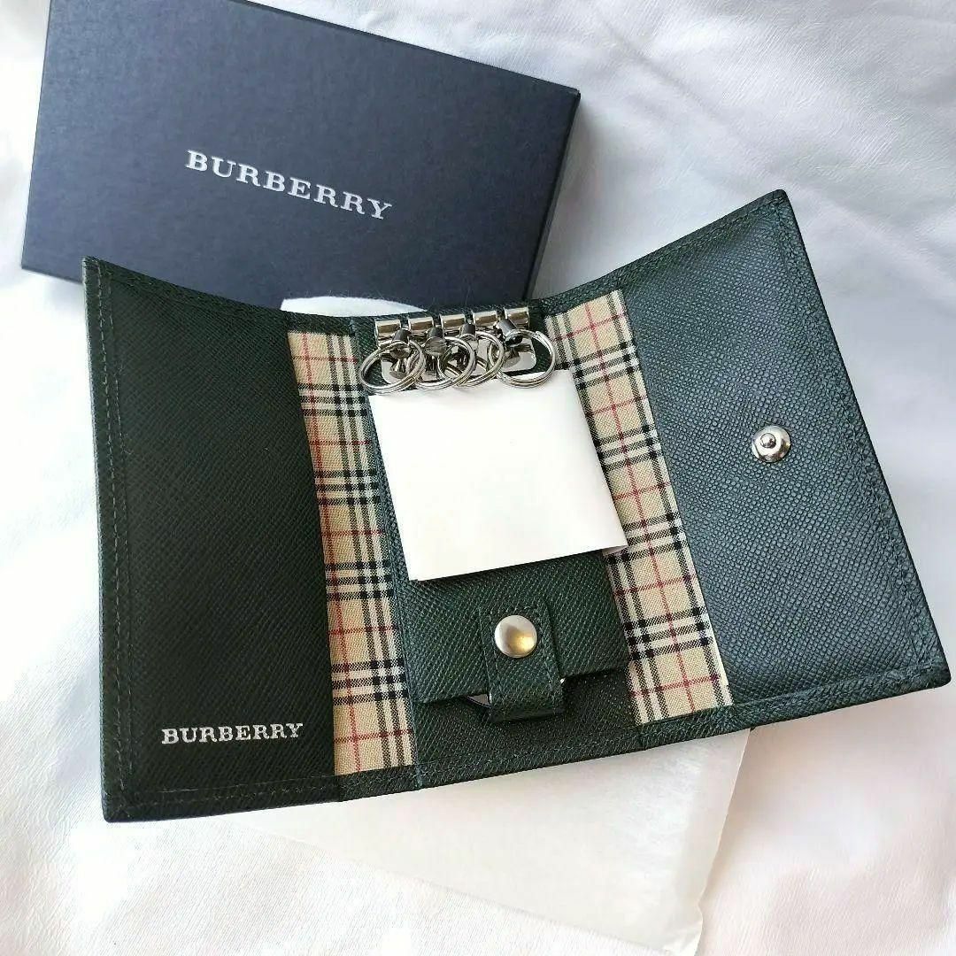 BURBERRY(バーバリー)の【未使用保管品】BURBERRY バーバリー キーケース 箱・保存袋付 グリーン メンズのファッション小物(キーケース)の商品写真