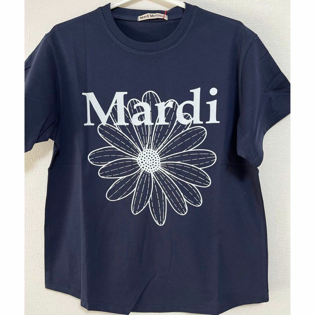 韓国 Mardi Mercrediマルディメクルディ Tシャツ　ネイビーホワイト レディースのトップス(Tシャツ(半袖/袖なし))の商品写真