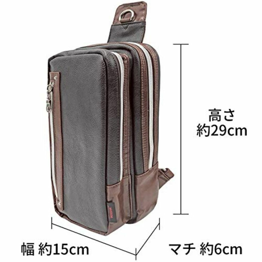 【色: ブラック】[ミュージアム] PUボディバッグ PU 小物収納 カジュアル メンズのバッグ(その他)の商品写真