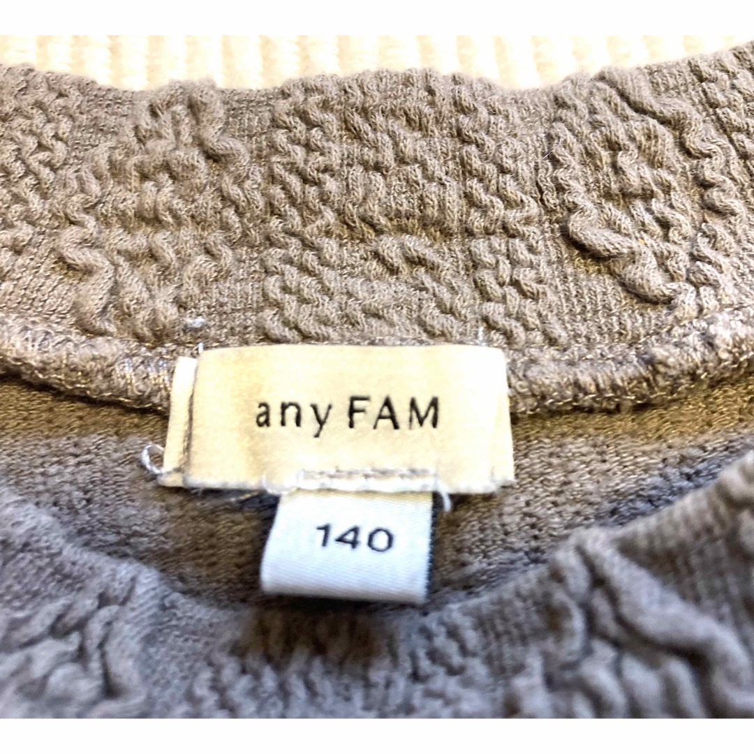 anyFAM(エニィファム)のany FAM KIDS エニファムケーブルニットハイネックＴシャツ キッズ/ベビー/マタニティのキッズ服女の子用(90cm~)(Tシャツ/カットソー)の商品写真