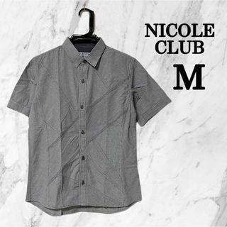 NICOLE CLUB FOR MEN - NICOLE CLUBニコルクラブ　カジュアルシャツ　ビジネスシャツ　グレー　M