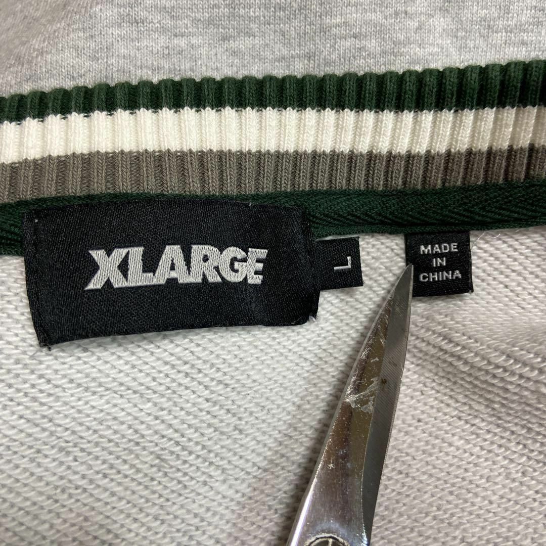 XLARGE(エクストララージ)の【可愛いリブライン◎】X-LARGEスウェット古着ビッグ刺繍ロゴ霜降りグレーL メンズのトップス(スウェット)の商品写真