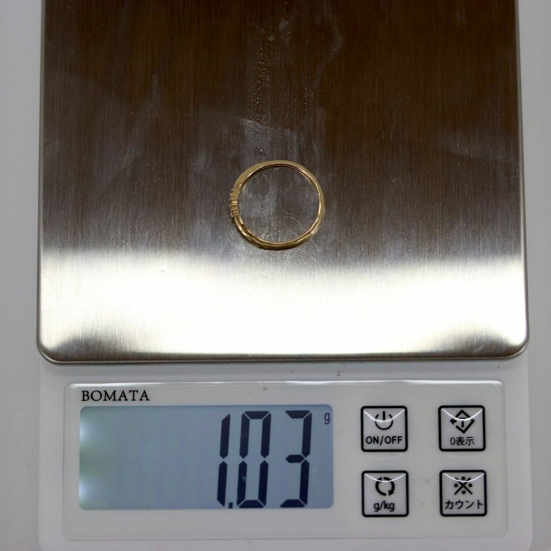 agete(アガット)の♯10.5 アガット K10 ダイヤモンド 3P リング V字/24-35 レディースのアクセサリー(リング(指輪))の商品写真