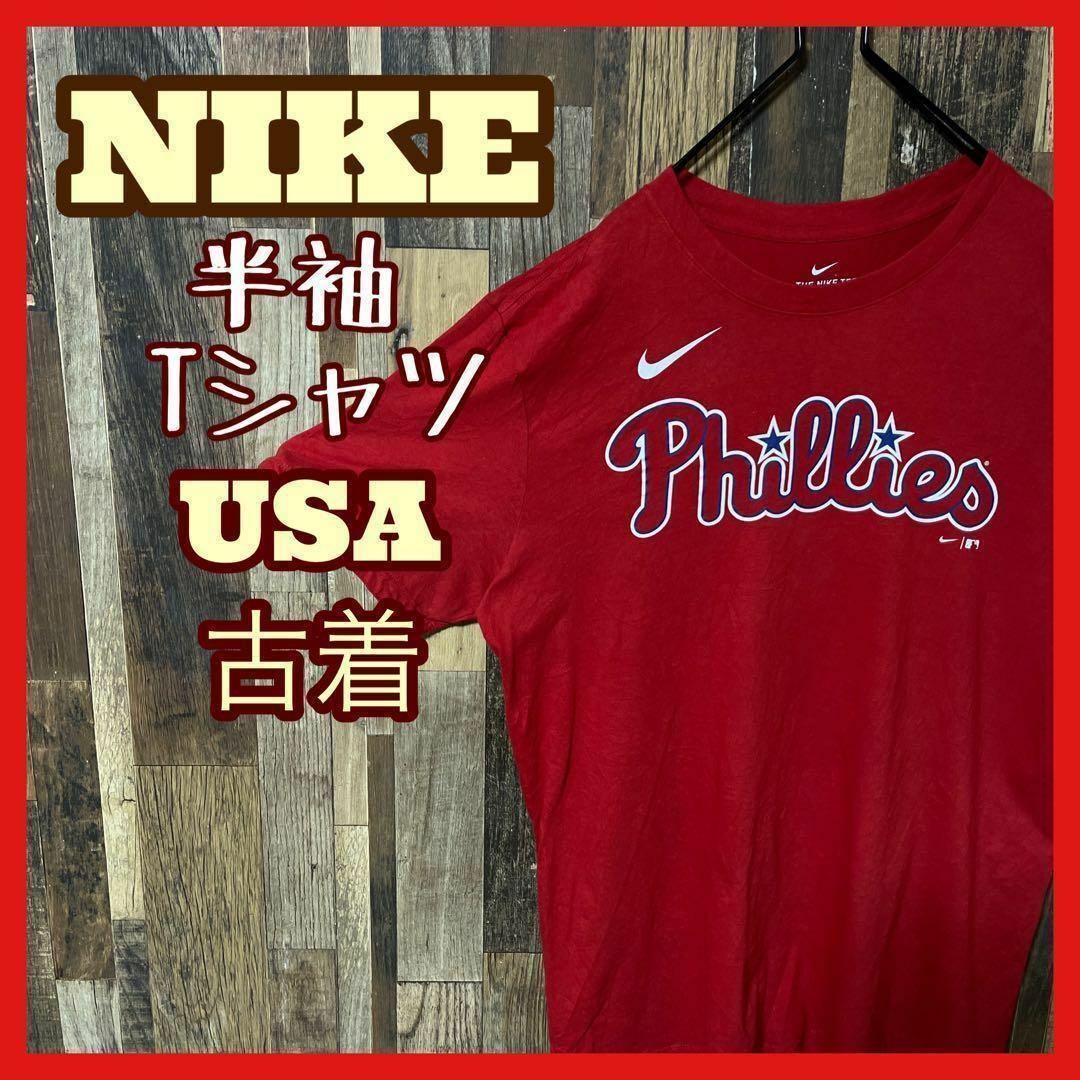 NIKE(ナイキ)のナイキ レッド チームロゴ メンズ プリント M 古着 90s 半袖 Tシャツ メンズのトップス(Tシャツ/カットソー(半袖/袖なし))の商品写真