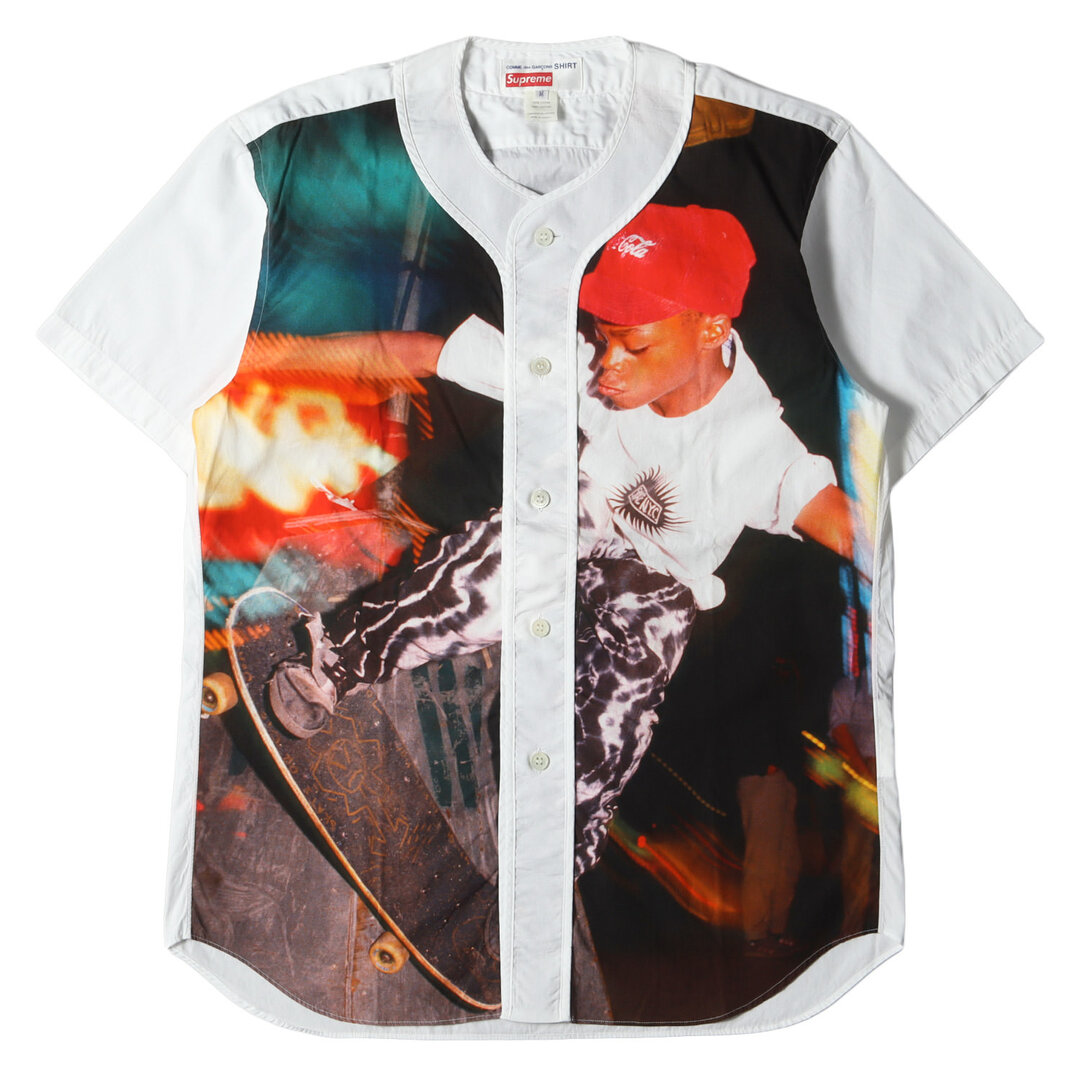 Supreme(シュプリーム)のSupreme シュプリーム シャツ サイズ:M 14SS COMME des GARCONS SHIRTS フォトプリント ベースボールシャツ / Baseball Shirt ホワイト 白 コラボ トップス カジュアルシャツ【メンズ】【中古】 メンズのトップス(シャツ)の商品写真