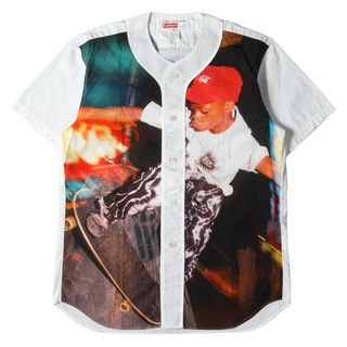 シュプリーム(Supreme)のSupreme シュプリーム シャツ サイズ:M 14SS COMME des GARCONS SHIRTS フォトプリント ベースボールシャツ / Baseball Shirt ホワイト 白 コラボ トップス カジュアルシャツ【メンズ】【中古】(シャツ)