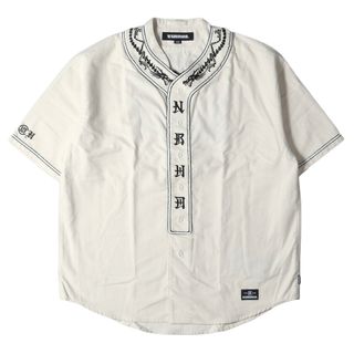 新品 NEIGHBORHOOD ネイバーフッド シャツ サイズ:L 23AW CLOT ドラゴン刺繍 フランネル ベースボールシャツ BB SHIRT SS オフホワイト 白 トップス カジュアルシャツ 【メンズ】