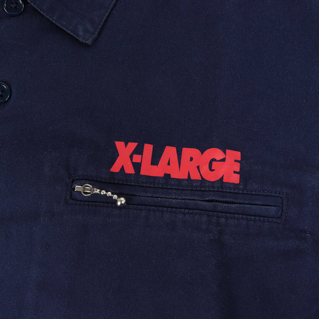 X-LARGE エクストララージ シャツ サイズ:M スター ゴリラロゴ 半袖 ワークシャツ ネイビー 紺 トップス カジュアルシャツ【メンズ】【中古】 メンズのトップス(シャツ)の商品写真