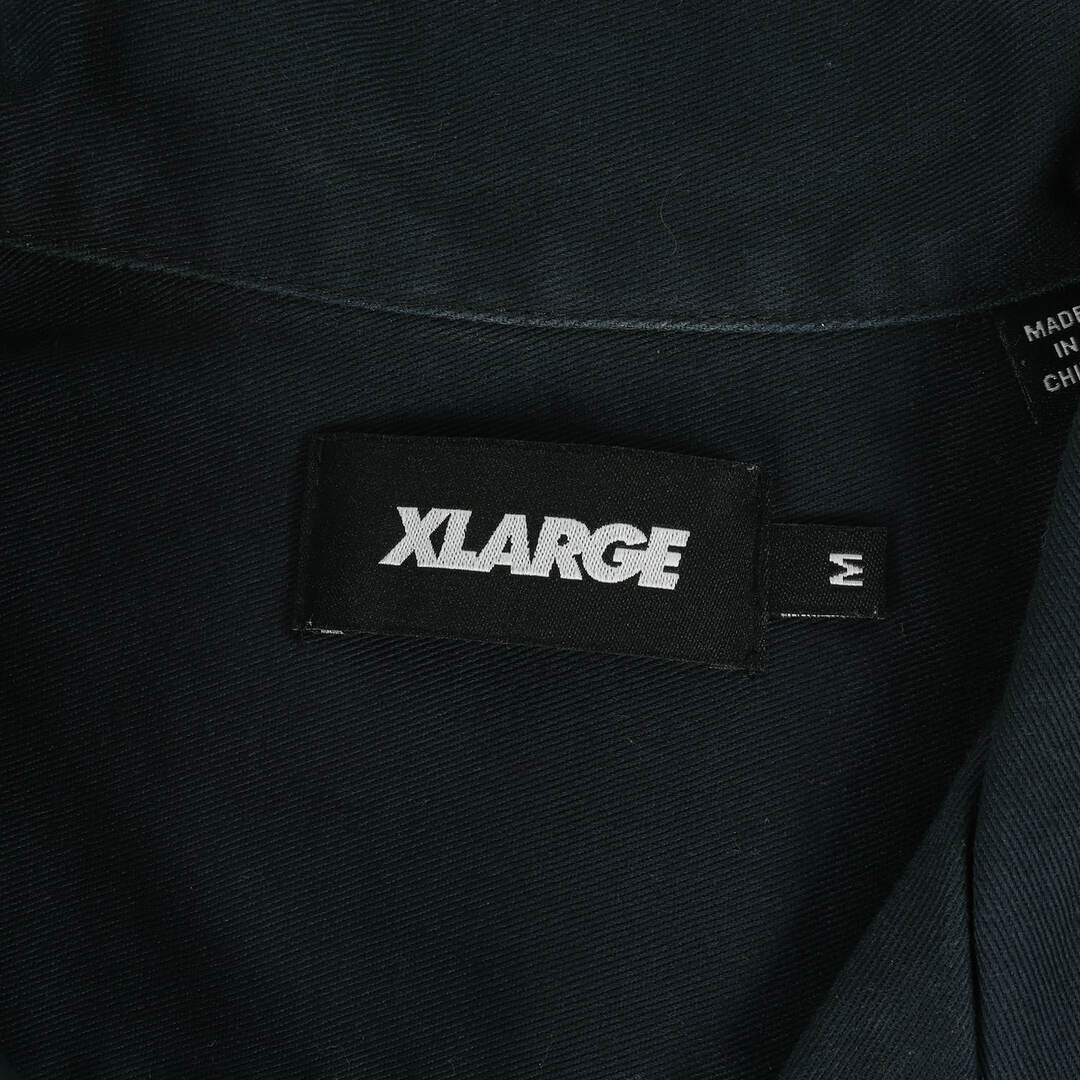 X-LARGE エクストララージ シャツ サイズ:M ゴリラロゴ ワッペン オープンカラー 半袖 ワークシャツ ネイビー 紺 トップス カジュアルシャツ【メンズ】【中古】 メンズのトップス(シャツ)の商品写真