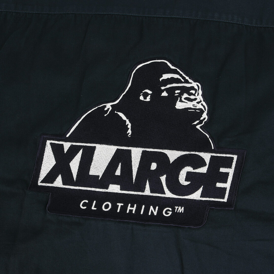 X-LARGE エクストララージ シャツ サイズ:M ゴリラロゴ ワッペン オープンカラー 半袖 ワークシャツ ネイビー 紺 トップス カジュアルシャツ【メンズ】【中古】 メンズのトップス(シャツ)の商品写真