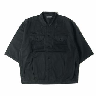 NEIGHBORHOOD ネイバーフッド シャツ サイズ:S 21SS シェマグ ポケット オーバーサイズ 7分袖 ワークシャツ SMG / CL-SHIRT. 3Q ブラック 黒 トップス カジュアルシャツ【メンズ】【中古】