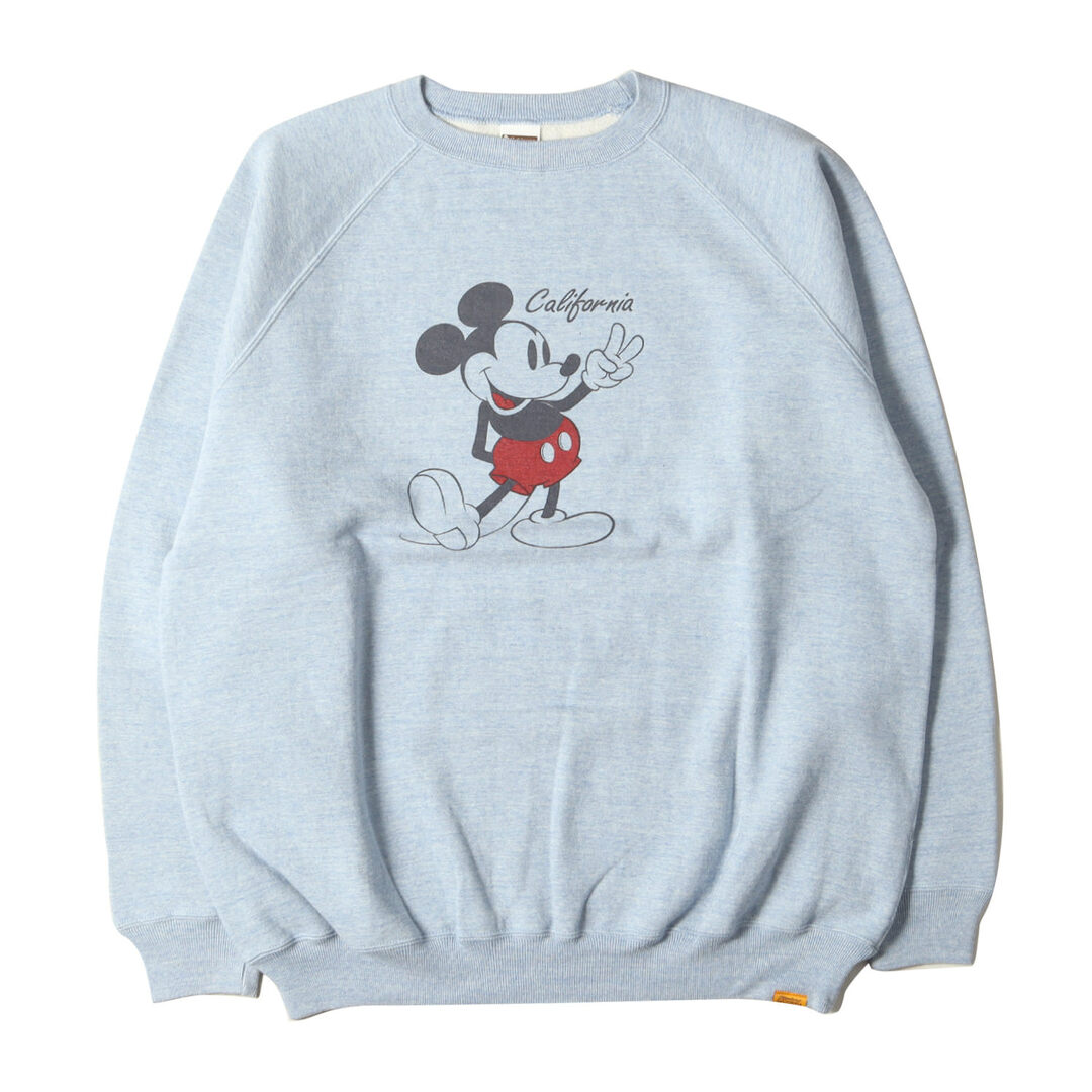 STANDARD CALIFORNIA - STANDARD CALIFORNIA スタンダードカリフォルニア スウェット サイズ:XL 23AW Disney MICKEY コットン レーヨン スウェットシャツ DISNEY × SD 88/12 California Crew Sweat トレーナー プルオーバー 裏起毛 ヘザーブルー 日本製 トップス【メンズ】【中古】