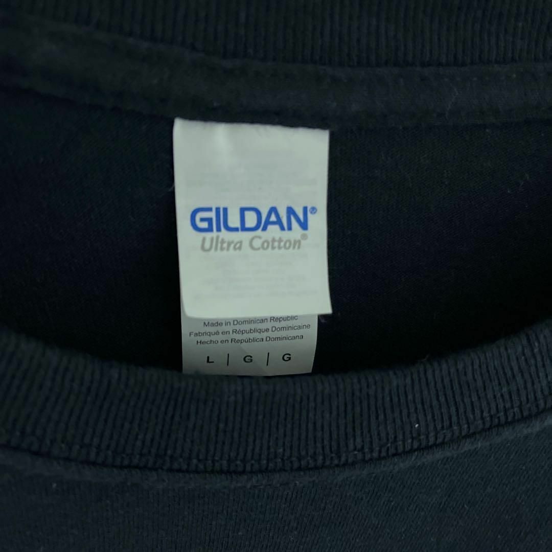 ギルダン ブラック プリント メンズ L USA古着 90s 半袖 Tシャツ メンズのトップス(Tシャツ/カットソー(半袖/袖なし))の商品写真