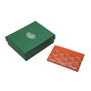 ゴヤール(GOYARD)の新品未使用 GOYARD ゴヤール サンルイ カードケース APM107-01 PVCコーティングキャンバス カーフスキン オレンジ 中古 63606(パスケース/IDカードホルダー)