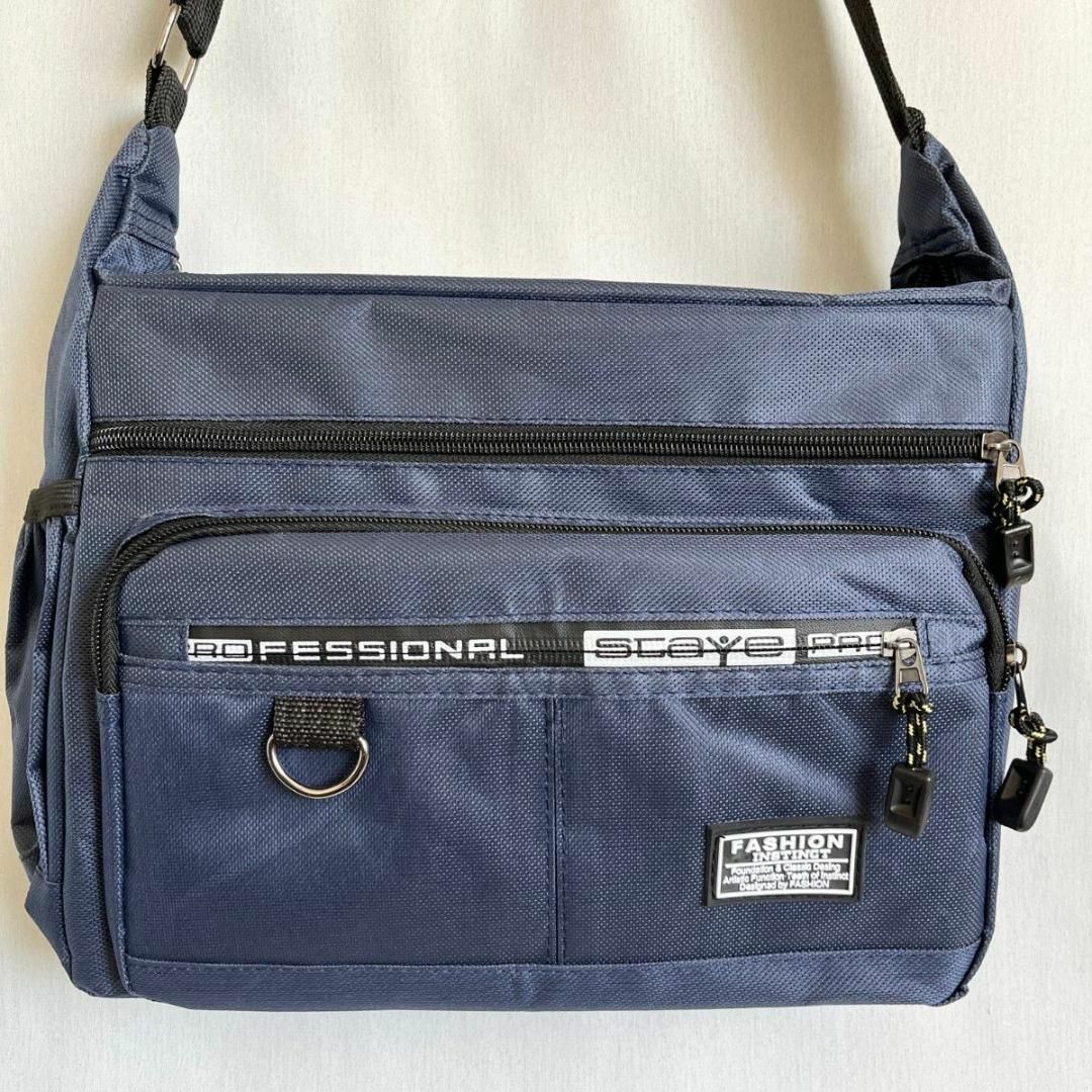 男女兼用 ショルダーバッグ 通勤 通学 アウトドア オックスフォード ネイビー メンズのバッグ(ショルダーバッグ)の商品写真