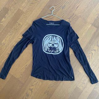 Diesel ディーゼル　重ね着　ロングTシャツ　カットソー　ブラック