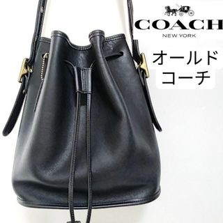 コーチ(COACH)のオールドコーチ　ショルダーバッグ　巾着　ブラック　厚本革(ショルダーバッグ)