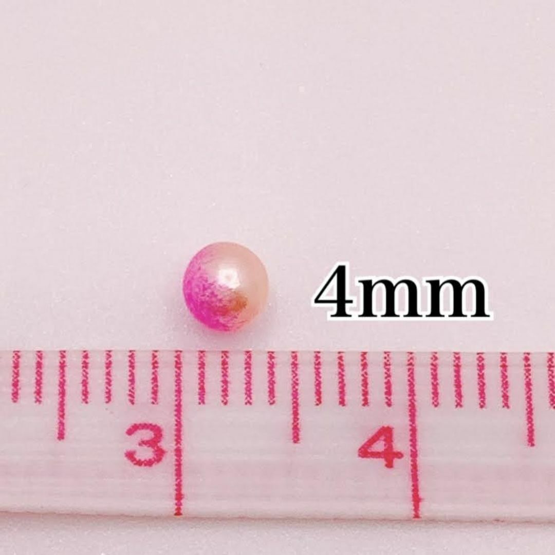 【R2605】パールビーズ　穴なし　ピンク色　4mm　200個×2袋 ハンドメイドの素材/材料(各種パーツ)の商品写真
