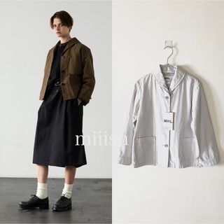 マーガレットハウエル(MARGARET HOWELL)の新品タグ付 マーガレットハウエル コットンリネン 襟付き春夏ジャケット3.2万(ブルゾン)