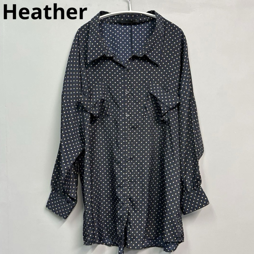 heather(ヘザー)のHeather シースルー シャツ ブラウス 長袖　水玉　ドット　チュニック レディースのトップス(シャツ/ブラウス(半袖/袖なし))の商品写真