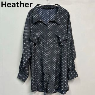 Heather シースルー シャツ ブラウス 長袖　水玉　ドット　チュニック