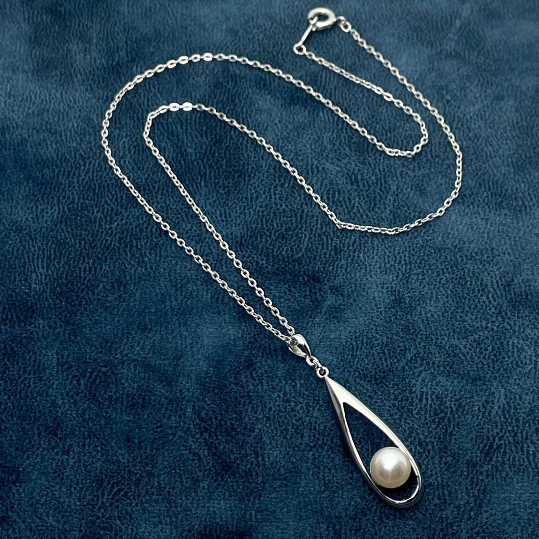 MIKIMOTO(ミキモト)の美品 ミキモト ネックレス シルバー パール ドロップ /24-619 レディースのアクセサリー(ネックレス)の商品写真