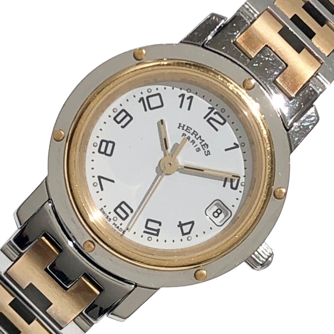 Hermes(エルメス)の　エルメス HERMES クリッパー CL4.220 ホワイト SS/GP レディース 腕時計 レディースのファッション小物(腕時計)の商品写真