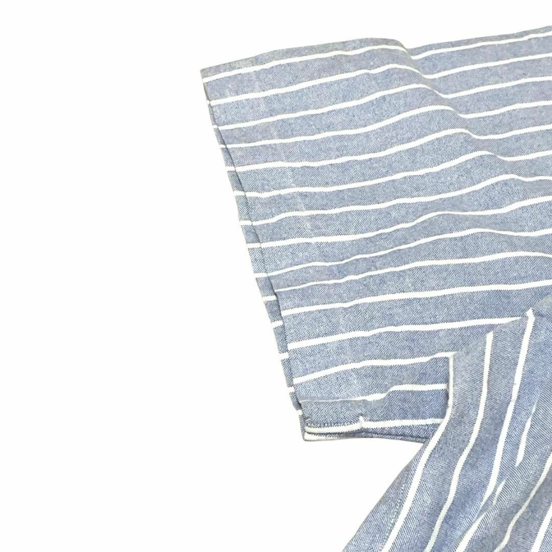 Ralph Lauren(ラルフローレン)のラルフローレン BD半袖シャツ 青白ストライプ ポニー刺繍 US古着 f50 メンズのトップス(シャツ)の商品写真