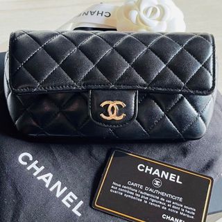 正規 CHANEL マトラッセ アイウェアケース サングラスケース ショルダー